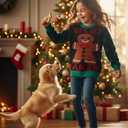 IFFEI Unisex Ugly Christmas Sweater Kids Cute Knit Pullover Top Cozy Jumper for Holiday Party 2-11 Years (4-5T, Black)