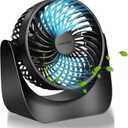 Desk Fan with Strong Airflow, 6.8 Inch Quiet Small Portable Table Fan, Brushless motor, 3 Speed Settings, 360 Adjustable Tilt Head, Rechargeable, Battery Powered Fan for Home or Office, Travel (Deep Blue)