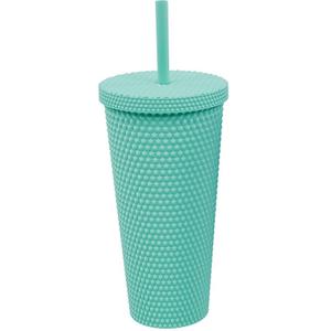 Copco 22oz Studded Insulated Tumblers with Straw and Lid, Set of 2, Acrylic Reusable Cold Drink Tumblers, Spill-Resistant, BPA-Free, Travel-Friendly, Cupholder Compatible 