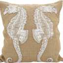 SARO LIFESTYLE Neptunian Collection Seahorse Throw Pillow, 20" (5442)