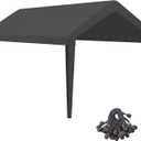 Canopy Replacement Cover, Carport Replacement Canopy Top Cover for 10' x 20' Frame, 800D Heavy Duty Waterproof & UV Protected Car Canopy with Ball Bungees (Frame is not Included) (Dark Gray)