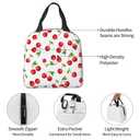 ESXPNVN Fruit Pattern Cherry Lunch Bag For Women Men Reusable Insulated Lunch Box Fashion Cooler Tote Lunch Bags For Office Work Picnic