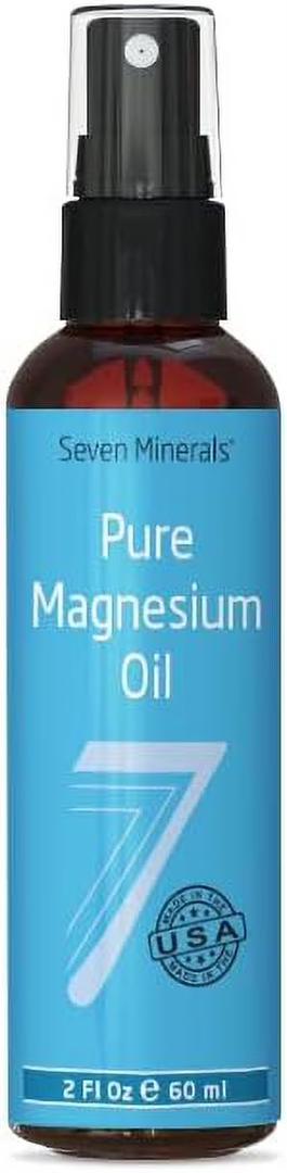 Seven Minerals Travel Size Pure Magnesium Oil - USP Grade Magnesium Spray, No Unhealthy Trace Minerals - from Ancient Underground Permian Seabed in USA, Free eBook Included (2 fl oz)