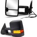 WLLW Towing Mirrors fit for 1999 2000 2001 2002 2003 2004 2005 2006 Chevy Silverado GMC Sierra 1500 2500 3500 Suburban Yukon XL Tahoe Pickup Truck Manual Adjust Manual Telescopic LH RH Black
