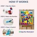 Paint by Numbers for Adults - Vibrant Pop Art Animals - Colorful DIY Acrylic Painting Kits - Psychedelic Lion, Hipster Cat, Boho Elephant & Sea Turtle - Modern Abstract Wall Decor - 16"x20" (Elephant)