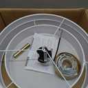 White Semi Flush Mount Ceiling Light, 16.5'' Drum Ceiling Light Fixture