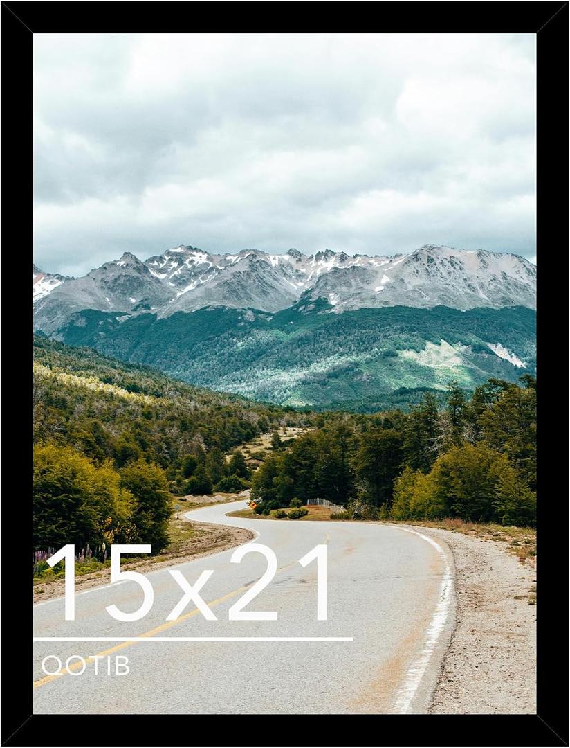 Wood 15x21 Picture Frame Black for Wall Hanging, 15 x 21 Frame Photo Frame for Wall Horizontally or Vertically, Black, 1 Pack