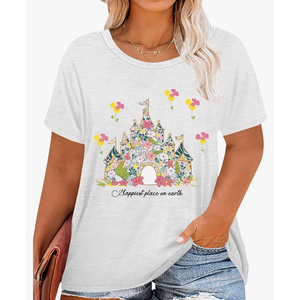 Maigic Shirt Women: Plus Size Magical Graphic Tshirt Vacation Tees Summer Short Sleeve Tops XL Maigic Shirt Women: Plus Size Magical Graphic Tshirt Vacation Tees Summer Short Sleeve Tops XL