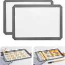 KitchenRaku 2-Pack Silicone Baking Mat, 16.5"x11.6" Reusable Silicone Baking Sheets for Oven, BPA Free Nonstick Bakeware Mats for Cookies, Macarons, Bread and Pastry