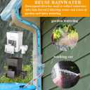 Rain Barrel Diverter Kit, Downspout Diverter Fits for 2x3 or 3x4 Inch Gutter Downspouts, Rainwater Collection System with Adjustable Valve and Filter - White