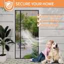 Magnetic Screen Door Left/Right Side Opening Polyethylene Terephthalate Mesh with Strong Magnets, Self-Closing Design for Insect/Bug Protection, Easy Installation, Pet & Kid Friendly (Fits Doors to 36x82 Inch, Black)