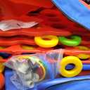 Giant 4 Row Game with Carrying Bag and Mesh Fabric .Giant 4-to-Score Game Set Suitable for Indoor and Outdoor Holiday Parties and Family Gatherings. Blue red, Large