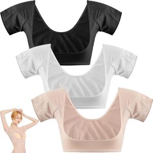 Zhanmai 3 Pcs Underarm Sweat Vest Armpit Sweat Proof Pads for Under Armpits Underarm Proof Pads for Women (M)