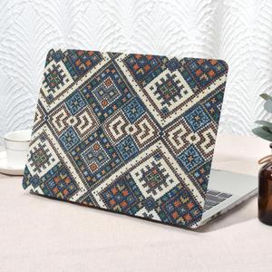 Seorsok Compatible with MacBook Pro 13 inch Case M2 2023,2022,2021-2016 A2338 M1 A2251 A2289 A2159 A1989 A1708 A1706,Elegant Linen Texture Leather Plastic Hard Shell & Keyboard Cover,Boho Vintage,Blue