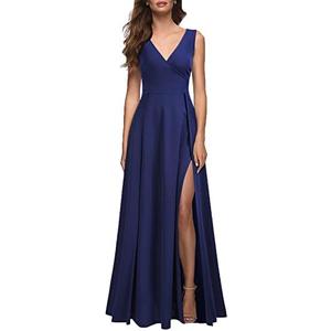 MUSHARE Women's V Neck Sleeveless Split Formal Dress Cocktail Party Prom Long Dresses, 2XL