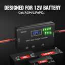 MPPT Solar Charge Controller 12V 10A, Solar Panel Charge Controller with Type-C and USB Output for Solar Panel and Gel, AGM, LiFePO Battery