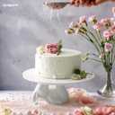 12-Inch Porcelain Cake Stand for Wedding, Round Dessert Stand with Cake Spatula, White Rabbit Cupcake Stand for Wedding,Party