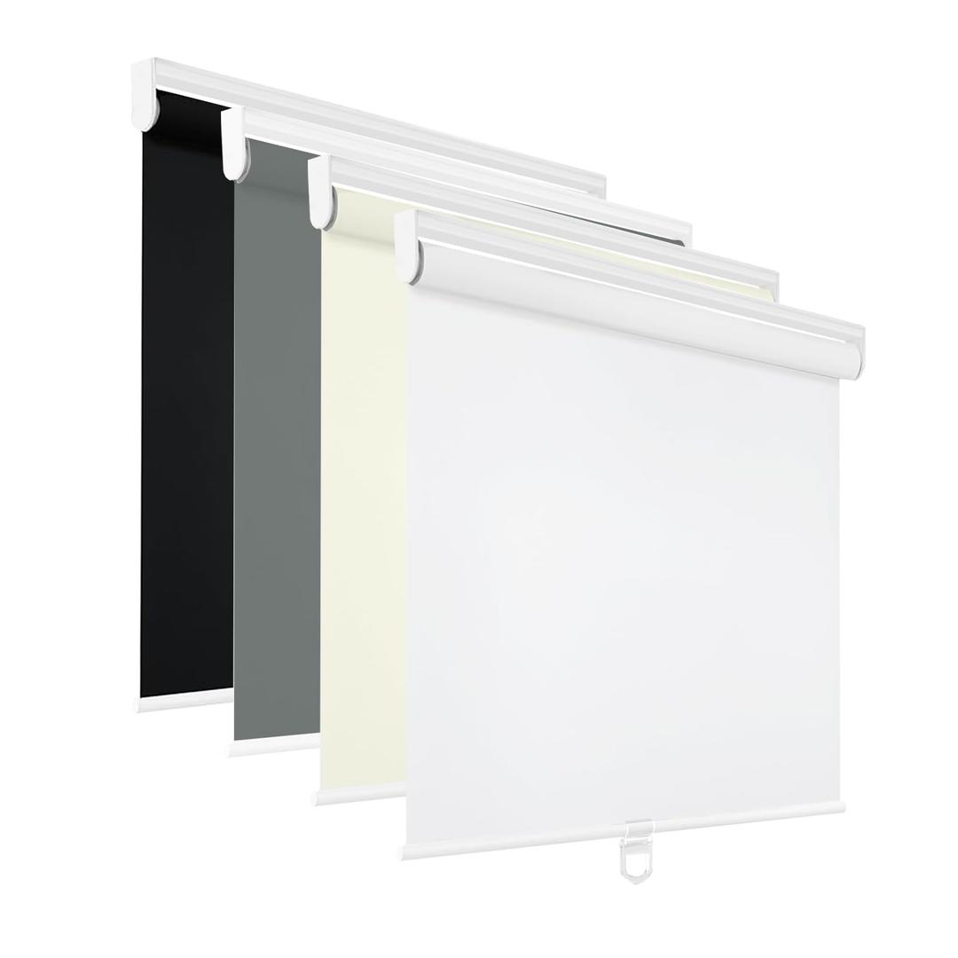 Changshade Blackout Roller Shades for Indoor Windows,Cordless Roller Blinds,Free-Stop Roll Up Shades with Thermal Insulated, Uv Protection Fabric for Bedroom,Office,French Door,White,31" W72 H