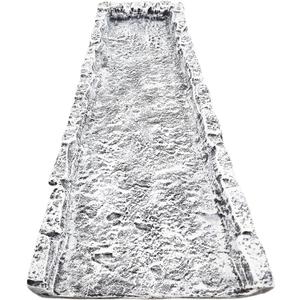 Oakland Living White Slate Stone Rock Cast Aluminum Metal Downspout Gutter 24 in. Heavy Splash Block,  24" L x 11.5"W x 3"H, 7.5 lbs