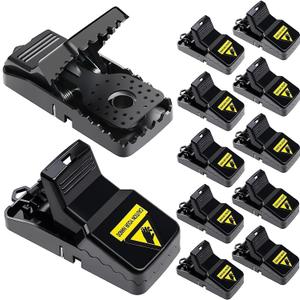 Mouse Traps Indoor for Home Small Mouse Trap for House Mice Snap Trap Effective Sanitary Quick Mouse Catcher - 12 Pack, black, jd-001