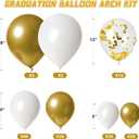 Graduation Decorations 2026 Graduation Party Decorations Set of 4 Boxes with 129pcs Balloons Arch Garland Kit Party Supplies for Any Grades White