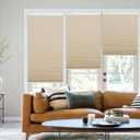 MYshade 1.5-Inch Cellular Cordless Light Filtering Shades, Honeycomb Window Blinds for Soft Daylight & Privacy, Thermal Insulation, Child Safe, Inside or Outside Mount (24" W x 48" H, Beige)