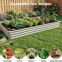 8x4x1ft (2 Pack) Raised Garden Bed Kit, Galvanized Planter Box Outdoor, Metal Raised Garden Beds for Flower,Vegetables, Herb,Sliver