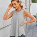 G4Free Racerback Workout Tank Tops for Women High Neck Athletic Long Tanks Fast Dry Sleeveless Pilates Running Shirts