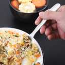 Ouliget Asian Soup Spoons Chinese Soup Spoons Stainless Steel Spoons, Thick Heavy Stainless Steel Soup Spoons Table Spoons Dinner Spoons Flat Square Spoon,Set of 4
