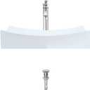 Porcelain Vessel Sink in White with Faucet and Pop-Up Drain in Chrome