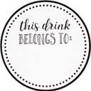 500 Pack Drink Stickers for Cups, Water Bottles, This Drink Belongs to Stickers for Wedding Reception, Birthday Party, Anniversary, Cocktail Party, Blank Cup Name Tags (2 in)