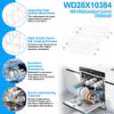 Upgraded WD28X10384 WD28X10309 Dishwasher Lower Rack Compatible with GE Dishwasher Rack Replacement Parts,WD28X10166 WD28X10165 General Electric Dishwasher Parts Bottom Rack GLD4560V00SS with Wheels, 22.2in x 21.3in x 7.3in WD28X10384 GE Rack
