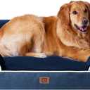 EHEYCIGA Orthopedic Dog Beds for Extra Large Dogs, Waterproof Memory Foam XL Dog Bed with Sides, Non-Slip Bottom and Egg-Crate Foam Big Pet Couch Bed with Washable Removable Cover, Navy (44.0"L x 32.0"W x 6.5"Th)