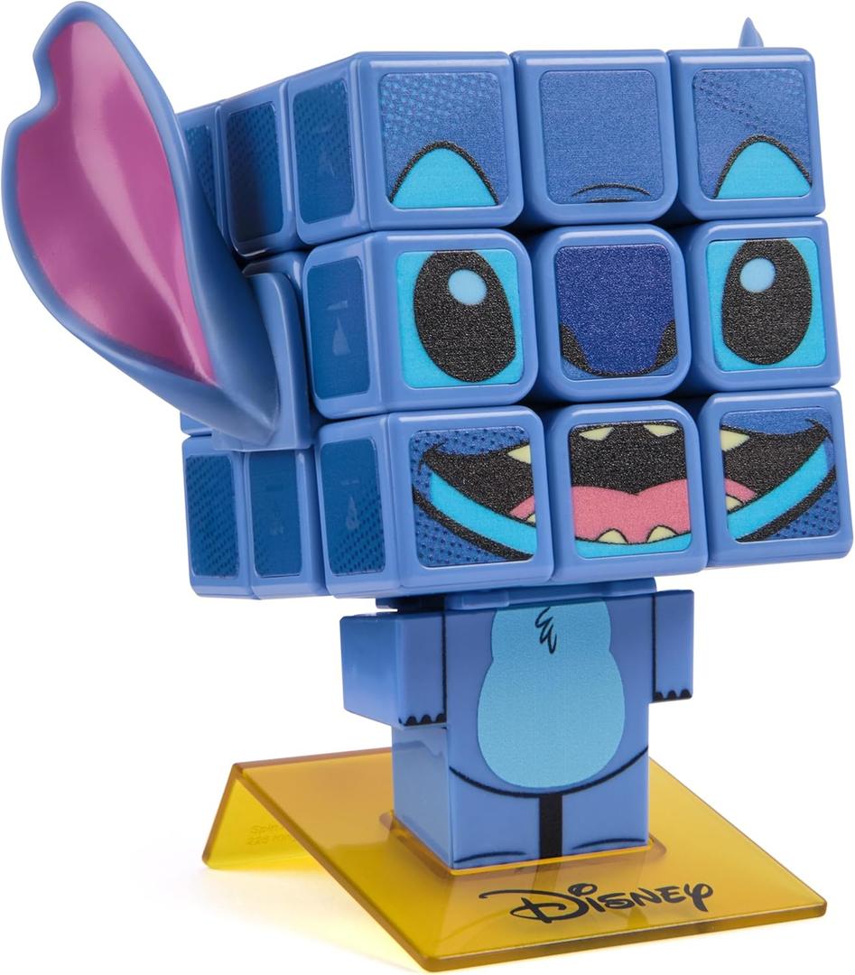 Rubiks Cube, Stitch Cuber, Disney Collectible & Desk Dcor, Problem-Solving Brain Teaser, Color-Matching Disney Puzzle, Fidget Toy, Sensory Puzzle, Stocking Stuffers for Ages 8 & Up