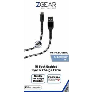 ZGear Metal Housing for Lightning Tip 10 Foot Braided Sync & Charge Cable