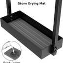 Umbrella Stand with Drying Stone, Steel Umbrella Holder Rack, Organizer for Entryway, Mudrooms, Office, Black