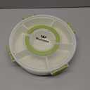 Divided Snack Container with Lid, 6-Compartment Round Snack Box with Handle, Portable Snack Tray for Fruits, Appetizers & Party Snacks, BPA-Free, Microwave & Dishwasher Safe