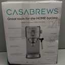 CASABREWS CM5418 Espresso Machine 20 Bar, Compact Espresso Maker with Steam Milk Frother, Stainless Steel Coffee Machine with 34oz Removable Water Tank for Cappuccino, Small Latte Machine, Silver