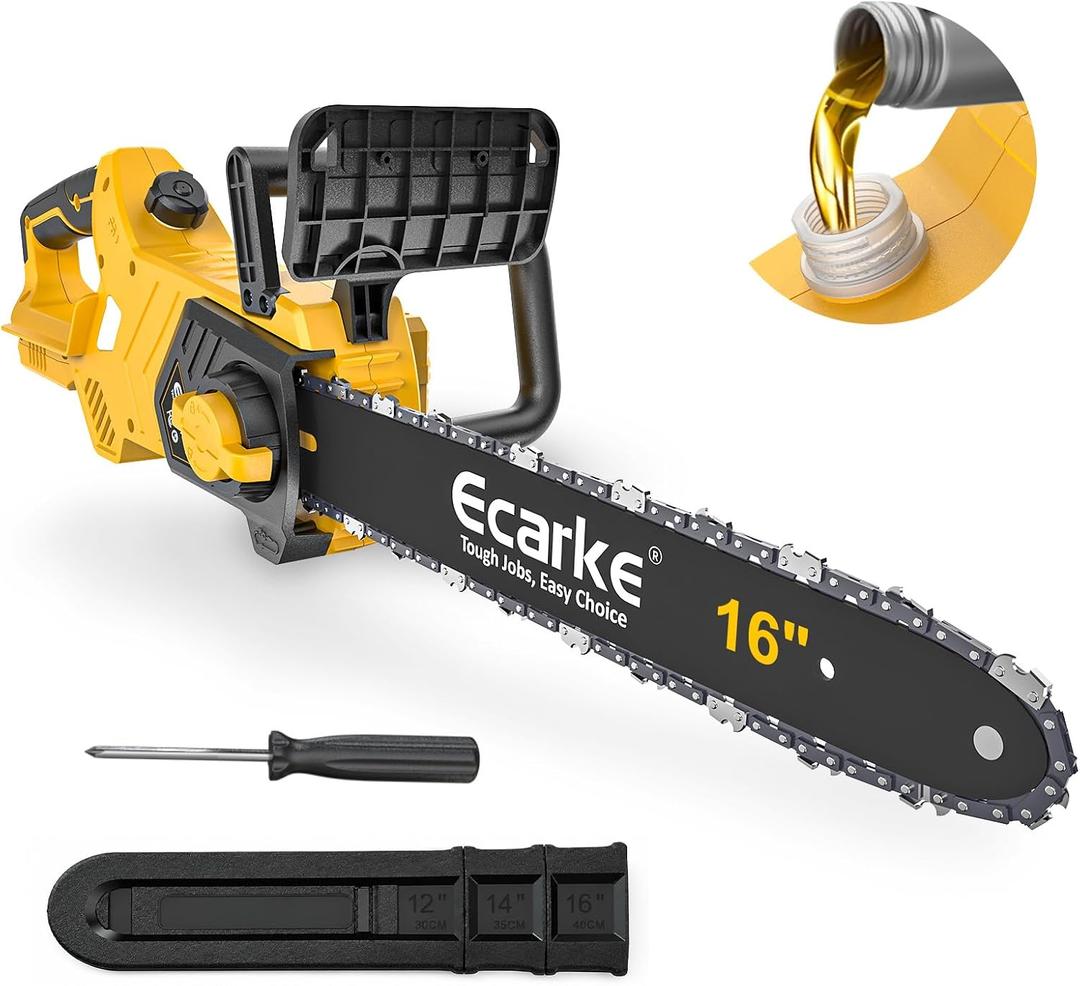 Ecarke 16-Inch Brushless Chainsaw Compatible with Dewalt 20V