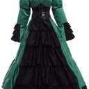 GRACEART Women Victorian Rococo Dress Gothic Ball Gown Costumes (Dress & Hoop skirt) L