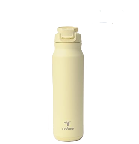 Reduce Hydrate Pro Bottle Flip Sip & Go Stainless Steel Water Bottle 24oz, Yellow