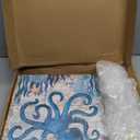 Bathroom Wall Art Beach Decor Ocean Sea Turtle Octopus Canvas Pictures Coastal Room Decor Teal Bathroom Accessories Vintage Whale Seahorse Poster Modern Nautical Painting Bedroom Home Decorations (12x12in)