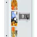 25.6" Tall Fireproof Wall Safes Between the Studs 16" Centers, Hidden Wall Safe with 2 Removable Shelf & Hidden Tray, Heavy Duty Wall Mount Safe for Money, Jewelry, Passport, Valuables(White)