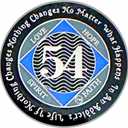 (Years 1-55) NA 54 Year Medallion, Silver, Blue Color Plated, Epoxy Covered Narcotics Anonymous Coin (NA 54 Year Medallion)
