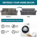 Turquoize 4 Piece Sofa Covers for 3 Cushion Couch Sofa Slipcover Soft Couch Cover for Dogs-Washable Sofa Furniture Covers with 3 Individual Cushion Covers, Jacquard Fabric (3 Cushion Sofa, Gray)