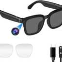 AI smart Camera Glasses: HD 1080P Video Recording and Photo Taking, Translation, Assistant Conversation, Suitable for Outdoor and Indoor, Cycling, Hiking Travel (Black Sunglasses)