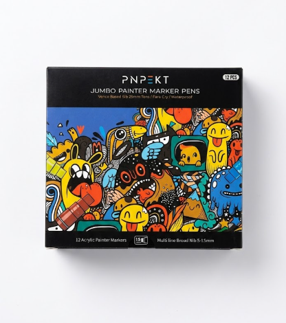 12 Colors Jumbo Acrylic Paint Markers by PNPEKT