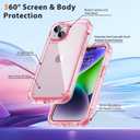 Lifedance Designed for iPhone 14 Plus Case, Full-Body Rugged Protective Case with Built-in Screen Protector, 10 FT Military Grade Drop Protection Heavy Duty Shockproof Case, Clear Pink