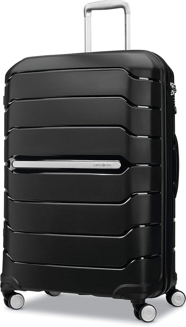 Samsonite Freeform Large Checked Luggage with Dual 360 Spinner Wheels - TSA Lock, Airline-Approved - Lightweight Durable Polypropylene Expandable Hardshell - Black