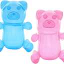 4E's Novelty 2 Inflatable 24 inch Huge Gummy Bears, Candyland Party Decorations for Girls, Birthday Party Favors, Lollipop Two Sweet Theme Birthday Party Supplies, Unique Pool Floaties Toys (Pink & Blue)
